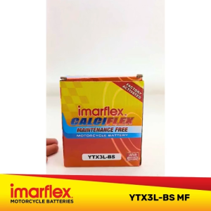 Maintenance Free Motorcycle Battery for Barako 175 ( Kick Start) - Imarflex Calciflex YTX3L-BS