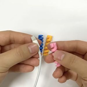 รกายเคเบิลตัวป้องกันสายไฟป้องกันสายไฟสำหรับAndroid Type-Cสายเคเบิลข้อมูลโทรศัพท์ สายเคเบิลป้องกันสายเคเบิลข้อมูล ปลอกแขนป้องกัน ชิ้นสากลป้องกันสาย