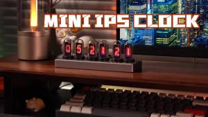 IPS Nixie Tube Alarm Clock with Colorful RGB Lights for Game Room Decoration. DIY Clock Faces and Pictures for Gift Idea