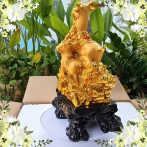 Tượng Dê Tam Dương Khai Thái Bằng Vàng Cát Mỹ Nghệ Cao 38cm
