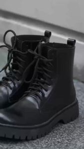 [FROM - THIẾT KẾ MỚI] Giày da bò The Classic Chunky COMBAT Boots LEMANS CBB01 nam - Đế Chunky cao 5cm - Khóa YKK - Bảo hành chính hãng 24 tháng