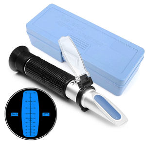 Handheld 0-90% Sugar Refractometer Brix Refratometro for Fruit Juice Liquids Sugar Content ATC Measurement Tool with Retail Box
