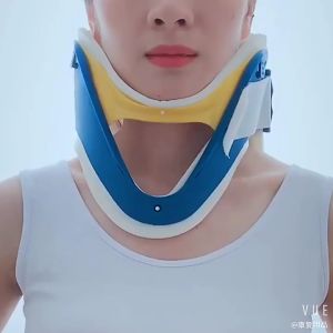 Adjustable 4-Level Neck Brace - Medical Cervical Collar for Neck Pain Relief Breathable Support for Children & Adults Foldable Foam Neck Chin Posture Corrector Scoliosis Brace