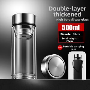 Thermal Double-layered Glass Water Bottle 1000ml