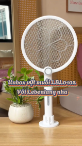 Vợt muỗi điện Lebenlang LBL0102 đèn bắt muỗi 2in1 tự động 3W an toàn khi sử dụng tặng đập côn trùng - hàng chính hãng