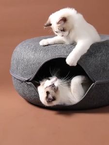 Pet Cat Round Donut Shaped Nest Tunnel Pet House Bed Cat Play Toy