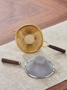 Real Wood Stainless Steel Double Net Cone Tea Strainer Tea Set Accessories Tea Separator Tea Filter Boiling Tea Leaf Filter Device Tea Ceremony