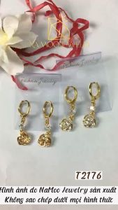 Khuyên Tai Khuyên Thả Dài hình Xoắn Hoa T2176