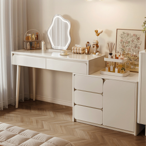 Worthbuy Meja Mekap Meja Solek Berlaci Meja Kosmetik Solid Wood Dressing Table With Storage Drawers Vanity Table 木制化妆桌
