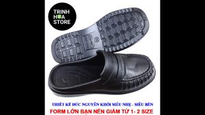 Dép đúc nguyên khối nam rãnh sâu đi mưa chống trơn trượt big size siêu nhẹ siêu bền xu hướng 2023 – Dép bít mũi