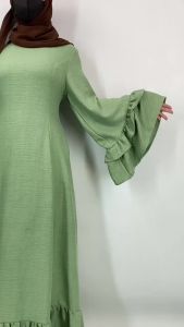 Elegant Women Party Maxi Dresses 2025 Autumn Fashion Muslim Abaya Fitted Waist A-Line Robes Femme