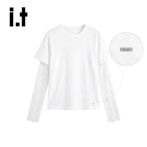 Lace Paneling Two-layer Design T-Shirt
