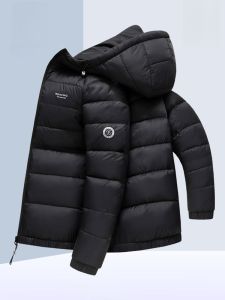 ROMON | Lormen Mens Down Jacket Winter New Fashionable Hooded Lightweight Thickened Short Coat Youth Urban Style Nylon Duck Feather
