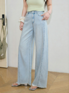 JULULOOK | Quần Jeans Đùi Dịu Dàng Kích Cỡ Lớn Thẳng Chân Phong Cách Mỹ