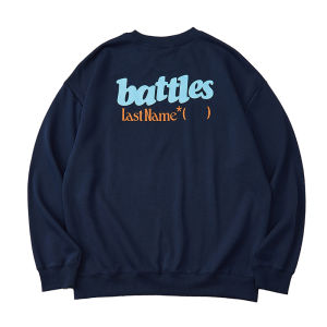 Battles Empire Basic Embroidered Print 300g Composite Milk Silk round Neck Sweatshirt Loose Casual Outerwear Hoodie