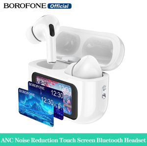 BOROFONE TWS ไร้สายที่แท้จริง BW76 ANC หูฟังลดเสียงรบกวน LED อัจฉริยะบลูทูธจอสัมผัสชุดหูฟังพร้อมไมโครโฟนรองรับการปรับเลื่อน/16ภาษาสำหรับสมาร์ทโฟนทุกแบบ