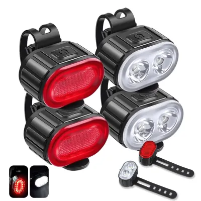 Cycling Bicycle Front Rear Light Set Bike USB Charge Headlight Light MTB Waterproof Taillight LED Lantern Bicycle Accessories