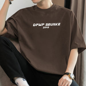 Áo Thun Cotton Nguyên Chất in Chữ Mùa Hè Cho Nam Tay Ngắn Cổ Tròn Dáng Rộng Thoải Mái Thời Trang Thường Ngày