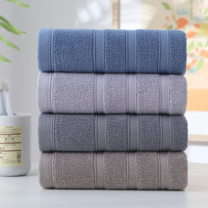 3 Pure Cotton Towels Bath Absorbent Household Mens Shower Bath Towel Lint-Free Non-Fading Adult Towel Soft