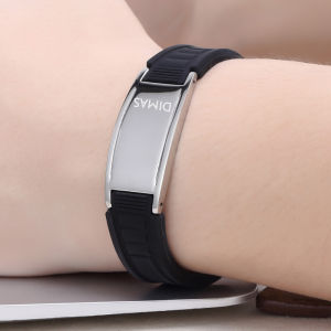 Dimashi Anion Bracelet Mens and Womens Couple Silicone Titanium Steel Metal Strong Magnetic Bracelet Waterproof Static Student Gift