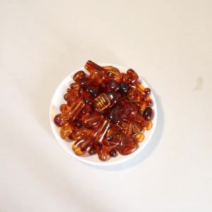 10-200Pcs Amber Color Acrylic Beads Round Heart Square Shaped Loose Spacer Beads for Decoration Making DIY Handmade Accessories