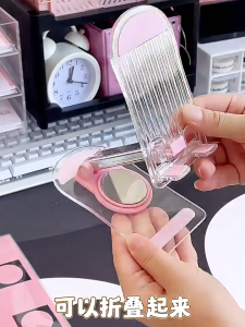 1pc Transparent Acrylic Mobile Phone Stand Simple Foldable Universal Desktop Mobile Phone Stand