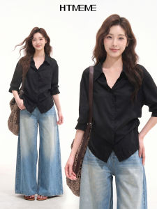 HTMEME | Collar Simple Casual Flax-Blend Shirt