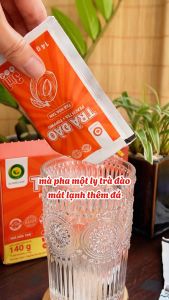 (TẶNG TOPPING) Trà Đào hòa tan Sunbeleaf có đào thật trà hoa quả tươi ngon thanh mát hộp 10 gói