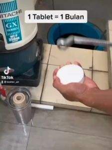 Kaporit TCCA Tablet 90% - 1KG (5 tablet) Chlorine klorin tablet besar