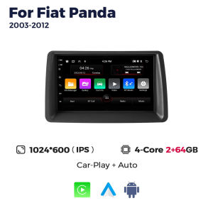 Android 15 2 Din Car Radio CarPlay For Fiat Panda 169 2003 - 2012 GPS BT Central Multimedia Player Intelligent Car Audio System