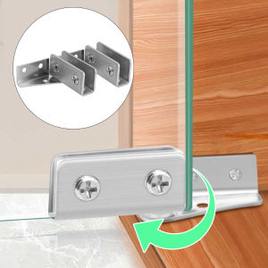 Punch-free Cabinet Door Silent Hinge Stainless Steel Glass Clamp Smooth Rotating Shaft Clip 90 Degree Self-locking Folding Hinge