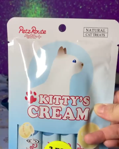 Petz Route Kittys Cream Natural Cat Treats (16g x 4 Sticks) | 5 Unique Flavors with Milk Fragrance