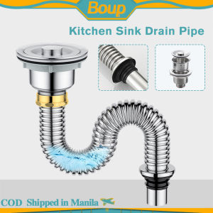 Stainless Steel Washing Basin Sink Drain Pipe Extended Bathroom Sink Drain Silver