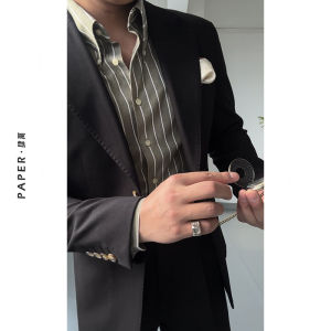 Naples Style Single Button Casual Business Suit Light Apricot Color Mens Fashionable Versatile Slim Fit Three Piece Suit