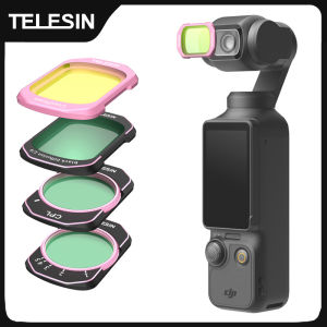 Telesin | TELESIN Camera Filter Set For DJI OSMO Pocket 4 3 CPL VND Black Diffusion 1/4 Cool ROSE Wide Angel HD Opitical Glass Lens Filter