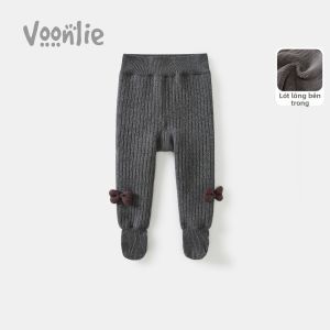 VOONLIE | Quần Leggings Dày Chống Lạnh Màu Trắng