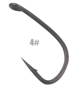 Carp Fishing TEF Coating Barbed Eyed Hooks Made In Japan High Carbon Steel Matte Black Size2 4 6 8
