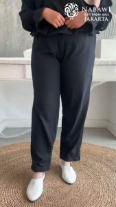 Celana Ihram Wanita Hitam Polos Celana Panjang Perlengkapan Ibadah Haji dan Umroh