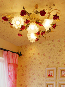 MEIYUAN | Rustic American Country Style Bedroom Light For Girls Princess Room Romantic Rose