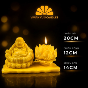 Sáp Nến Phật Di Lặc Hoa Sen 20x12x14cm Vivian Vus Candles - Tuyệt Tác Trưng Bày Chiêu Tài Nạp Phúc