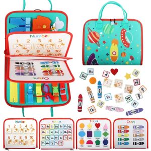 Toddler Busy Board Montessori Sensory Toys for Learning Fine Motor Skills  Preschool Activitie Childrens early learning books hands-on skills and colour differentiation