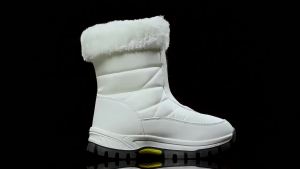 NBGAGA | Womens Winter Snow Boots Non-Slip Warm High-Top Cotton Boots Wear-Resistant Comfortable Outdoor Fleece-Lined Walking Boots