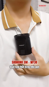 SHIMONO - Quạt Kẹp Thắt Lưng SM-WF38 Pin 3000mAh Tốc Độ Cao sử dụng ~8 tiếng Siêu Nhẹ Phù Hợp Hoạt Động Ngoài Trời Bảo hành 12 tháng Chính Hãng