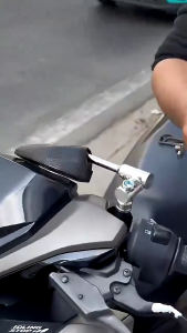 A Pair Universal 360 Degree Side Mirror Folding Mechanism For Motorcyle Side Mirror CNC Aluminum Alloy Fully Adjustable