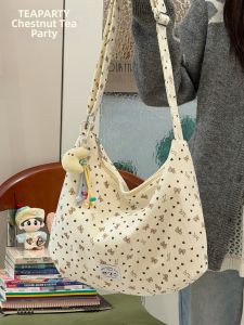 KDMILD | Bow Decor Corduroy Tote Bag High Capacity Shoulder