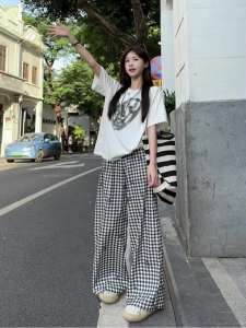 T-Shirt Wanita Lengan Pendek Putih Desain Korea Longgar Slim Fit