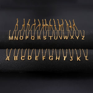 Initial Name Necklace for Women Kids Alphabet Pendant A-Z Letter Choker Minimalist Stainless Steel Jewelry for Friend Gift