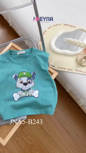 BE253 Bộ áo thun cotton quần đùi JOEYNA quần áo cho bé trai năng động cá tính