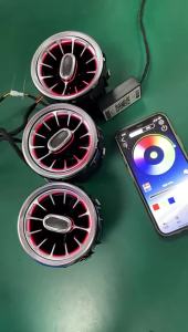 12/64 Colors LED Car A/C Nozzle Vents For Kia Stinger Ambient Light Turbine Shape Air Outlet of Automobile Air Conditioner Refit