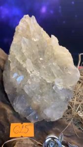 Bụi đá thạch anh Lemurian tinh thể pha lê tự nhiên tán sắc lấp lắm năng lượng vũ trụ cực mạnh 625